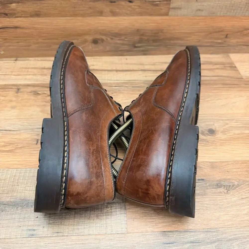 Allen Edmonds size 9D Mapleton Brown Bicycle Toe Oxford Dress Shoes